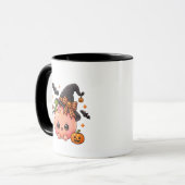 Cute Kawaii Heksenpompoen Halloween Mok (Voorkant links)