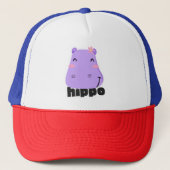Cute Kawaii Hippo Art Trucker Pet (Voorkant)