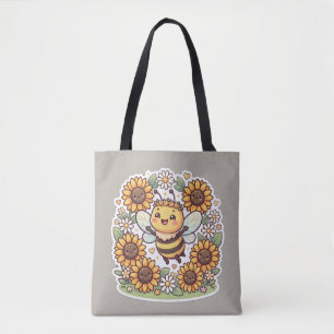 Cute Kawaii Hommeltje Zonnebloem Boodschappentas Tote Bag