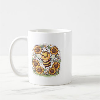 Cute Kawaii Hommeltje Zonnebloem Koffiemok