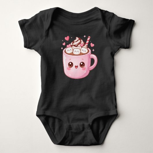 Cute Kawaii Hot Chocolate Mug with Marshmallows Romper (Voorkant)