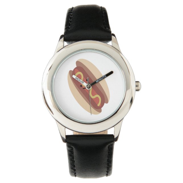 Cute Kawaii Hot Dog Horloge (Voorkant)