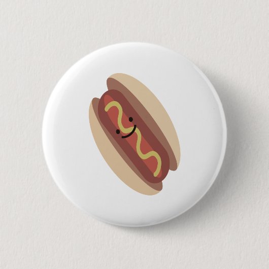 Cute Kawaii Hot Dog Ronde Button 5,7 Cm (Voorkant)