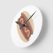Cute Kawaii Hot Dog Ronde Klok (Hoek)