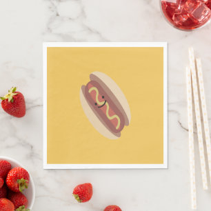 Cute Kawaii Hot Dog Servet
