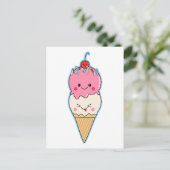 Cute Kawaii Ice Cream Briefkaart (Staand voorkant)