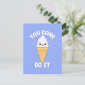 Cute Kawaii Ice Cream Cone Motivational Quote Briefkaart (Staand voorkant)