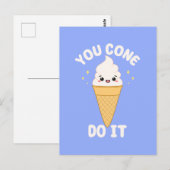 Cute Kawaii Ice Cream Cone Motivational Quote Briefkaart (Voorkant / Achterkant)