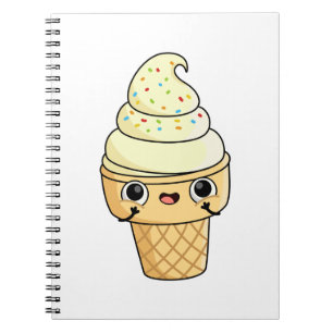 Cute Kawaii Ice Cream Cone Notitieboek