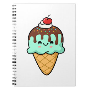 Cute Kawaii Ice Cream Cone Notitieboek