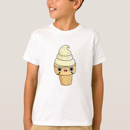 Cute Kawaii Ice Cream Cone T-shirt (Voorkant)