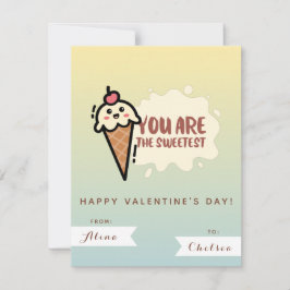 Cute Kawaii Ice - Cream Kinder Friend Valentijnsda Notitiekaartje