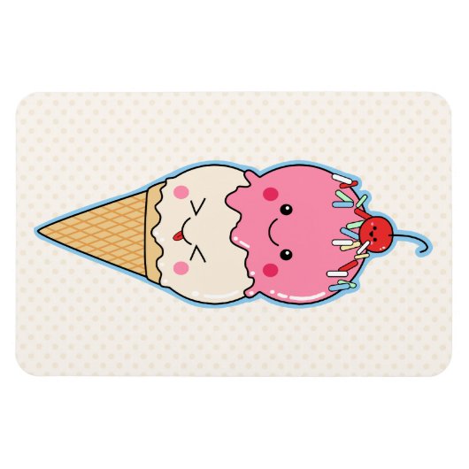 Cute Kawaii Ice Cream Magneet (Horizontaal)