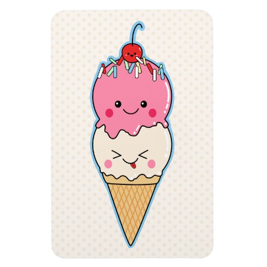 Cute Kawaii Ice Cream Magneet (Verticaal)