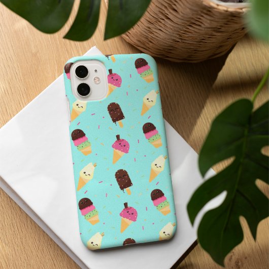 Cute Kawaii Ice Cream Pattern Case-Mate iPhone Case