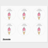 Cute Kawaii Ice Cream Ronde Sticker (Vel)