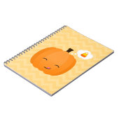 Cute Kawaii Jack o'Lantern en Candy Corn Notitieboek (Linkerzijde)