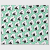 Cute Kawaii Japanese Onigiri Sushi Food Pattern Cadeaupapier (Vlak)