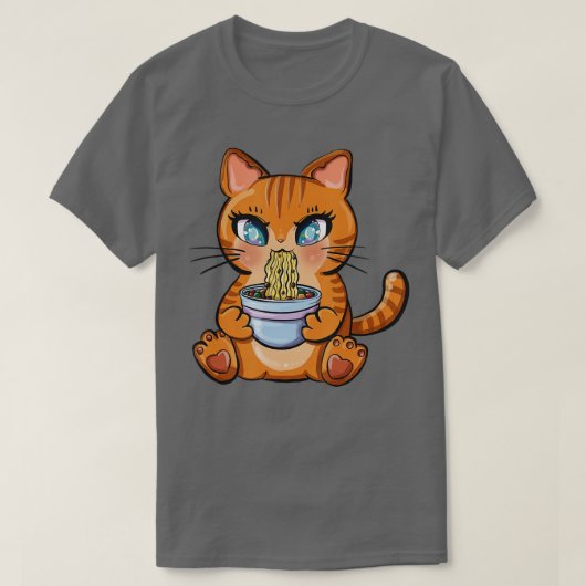 Cute Kawaii Japanse Anime Cat Ramen Gift T-shirt (Design voorkant)