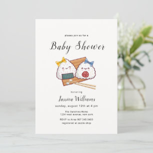 Cute Kawaii Japanse Boog Onigiri Baby Shower Kaart