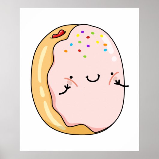 Cute Kawaii Jelly Donut Poster (Voorkant)