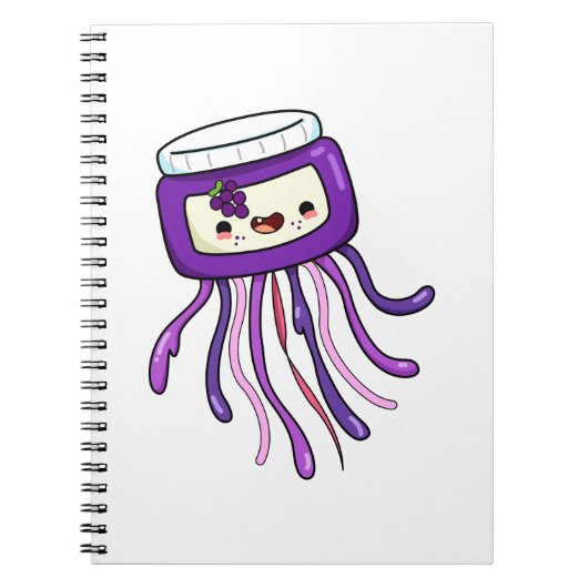 Cute Kawaii Jellyfish Notitieboek (Voorkant)