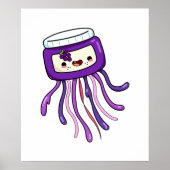 Cute Kawaii Jellyfish Poster (Voorkant)