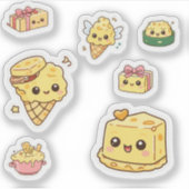 Cute Kawaii Kaas Sticker Pack  (Voorkant)