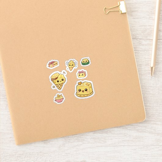 Cute Kawaii Kaas Sticker Pack  (Notitieboek)