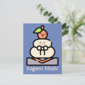 Cute Kawaii Kagami Mochi Briefkaart (Staand voorkant)