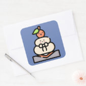 Cute Kawaii Kagami Mochi Vierkante Sticker (Envelop)