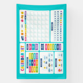 Cute Kawaii Kalender Set Spandoek (Verticaal)