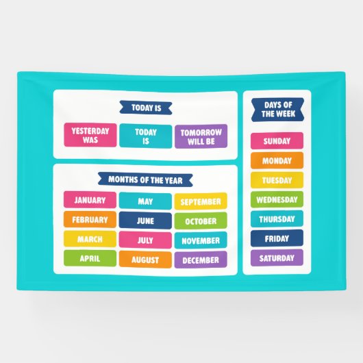 Cute Kawaii Kalender Set Spandoek (Horizontaal)