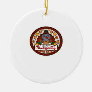 Cute Kawaii Kalkoen - Gelukkig Thanksgiving Klassi Keramisch Ornament