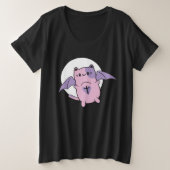Cute Kawaii Kat Bat Cat Grote Maat T-shirt (Design voorkant)