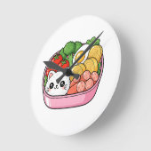 Cute Kawaii Kat Bento Box Ronde Klok (Hoek)
