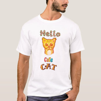 Cute Kawaii Kat Gezicht Grafische T-Shirt 