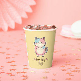 Cute Kawaii Kat Gratis Kitty Knuffels Pastel Feest Papieren Bekers