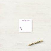 Cute Kawaii Kat op de Maan met Paarse Vlinder Post-it® Notes (Op bureau)
