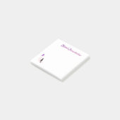 Cute Kawaii Kat op de Maan met Paarse Vlinder Post-it® Notes (Schuin)