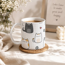 Cute Kawaii Kat Patroon Koffiemok