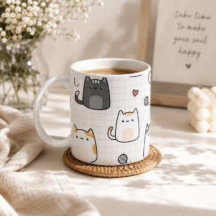 Cute Kawaii Kat Patroon Koffiemok