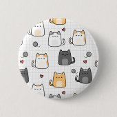 Cute Kawaii Kat Patroon Speld Ronde Button 5,7 Cm (Voorkant)