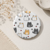 Cute Kawaii Kat Patroon Speld Ronde Button 5,7 Cm
