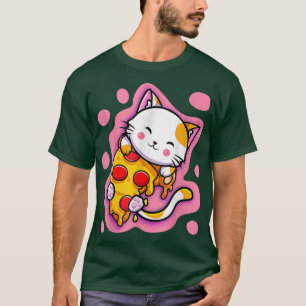 Cute Kawaii Kat Pizza Japanse Anime Vrouwen of Mei T-shirt