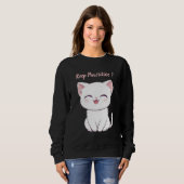 Cute Kawaii Kat Trui – “Blijf Poesitief” (Voorkant volledig)