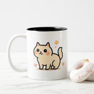 Cute Kawaii Kat Verjaardagsmok voor Kinderen Leu Tweekleurige Koffiemok