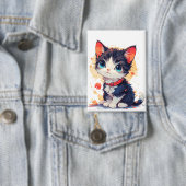 Cute Kawaii Kat voor Kattenliefhebbers Button (Insitu)