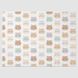 Cute Kawaii Katten Handgetekende Illustraties Past Tissuepapier