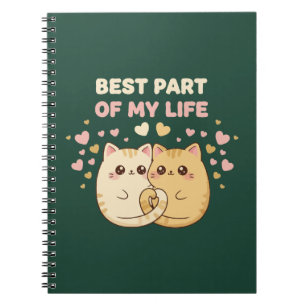 Cute Kawaii Kattenkoppel Verliefd Beste Deel Notitieboek